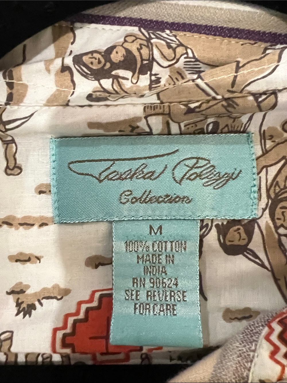 Tasha Polizzi Kids Multi-Stripe Western Shirt - Coral, Teal & Cream - Picture 6 of 10